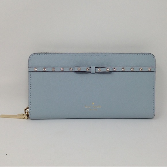 Kate Spade Elliott St Lacey shimmer blue wallet - Picture 2 of 8